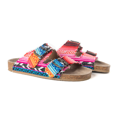 Myra Bag Ridge Denim Sandals In Multicolor
