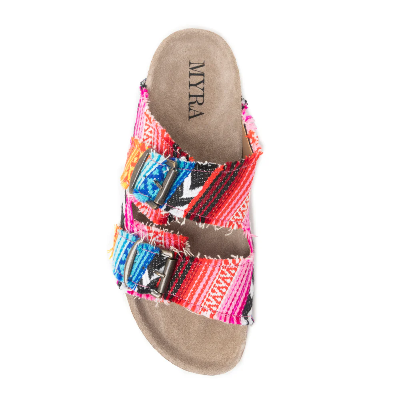 Myra Bag Ridge Denim Sandals In Multicolor